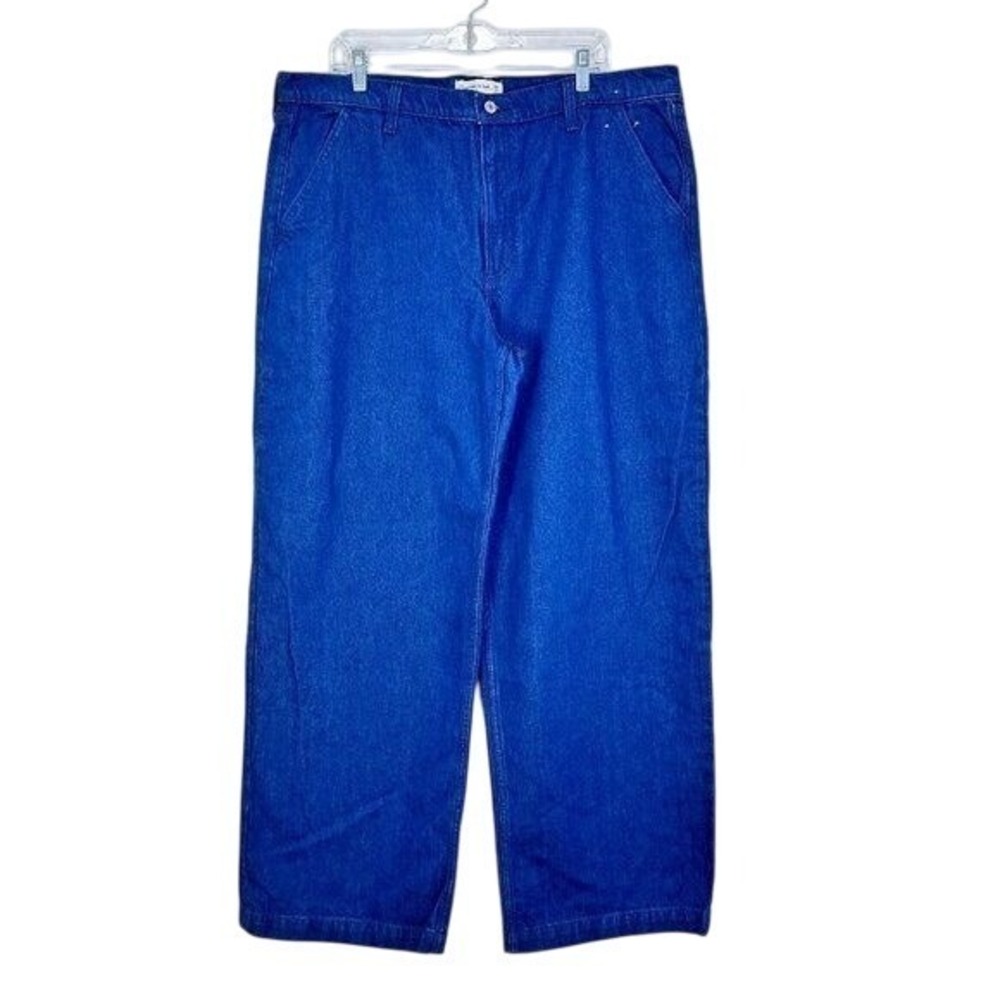 Abercrombie & Fitch Mid Rise Baggy Wide Leg Dark Denim Trouser‎ Jean Size 33 16L